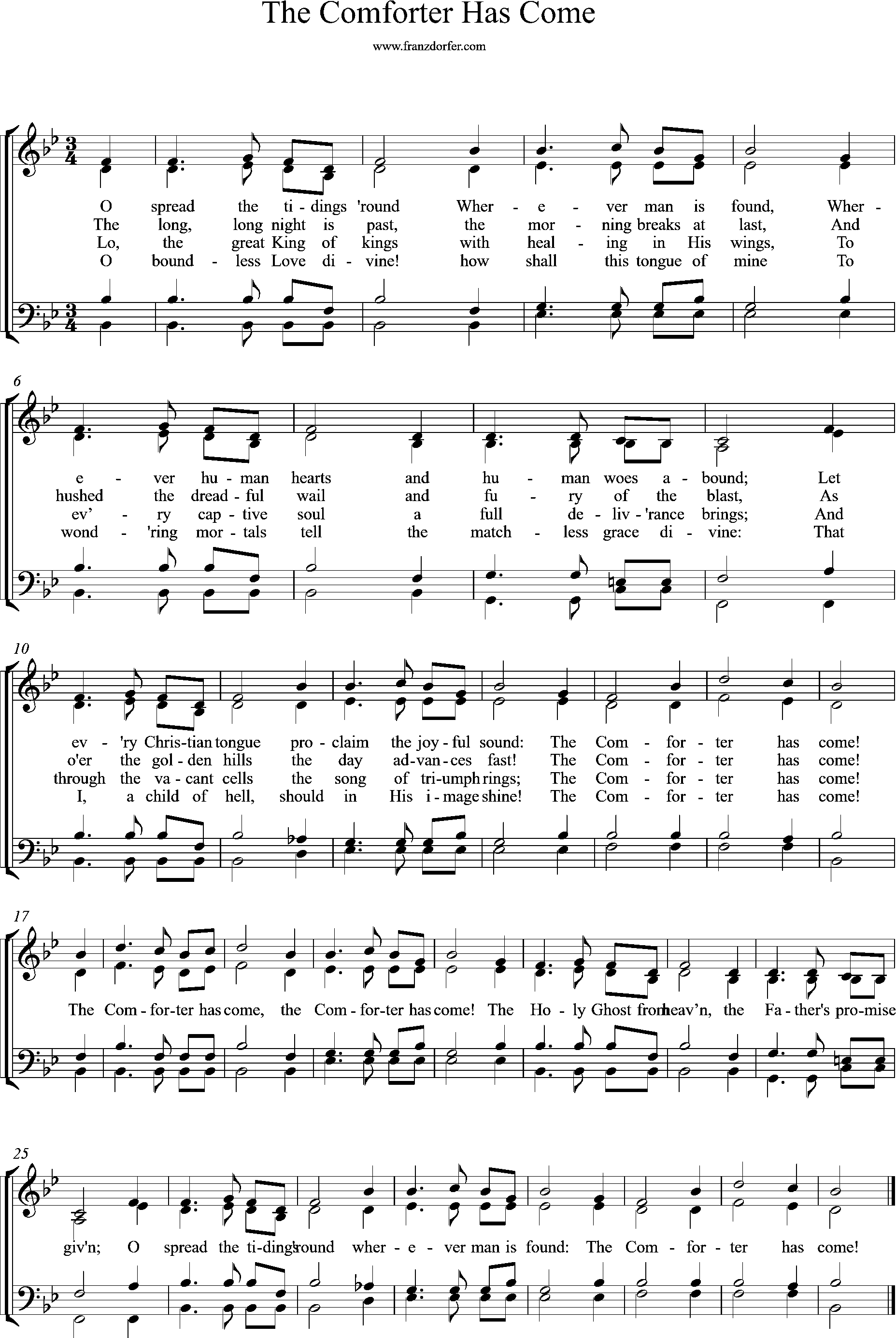 choir-, organ-, sheetmusic, Bb-Major, The Comforter